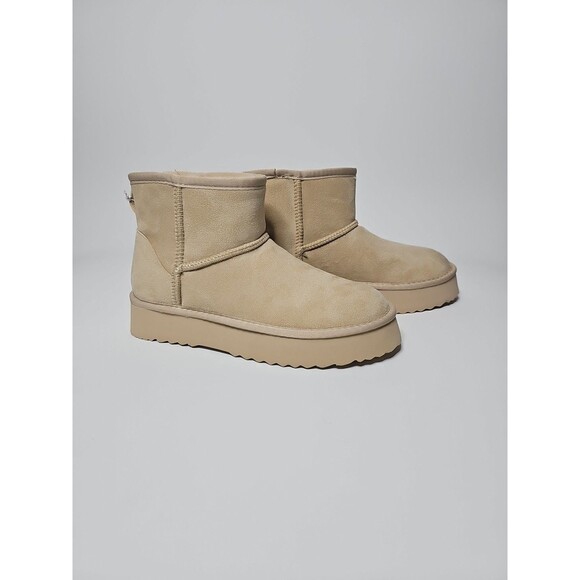 Altar'd State Mini Boots Women's 9M Suede Faux Fur Lined Tan NWT - Picture 4 of 8